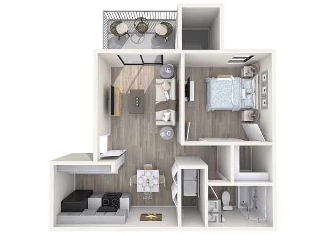 1 Bed • 1 Bath 1011 floor plan